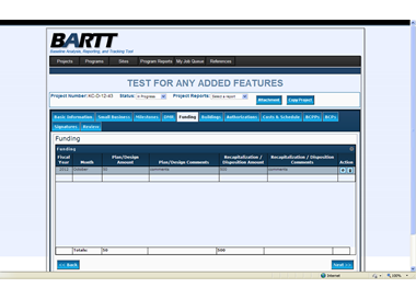 Figure 4: Screenshoot of a In Progress Detail view, Funding tab