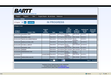 Figure 1: Screenshot of the In Progress listing