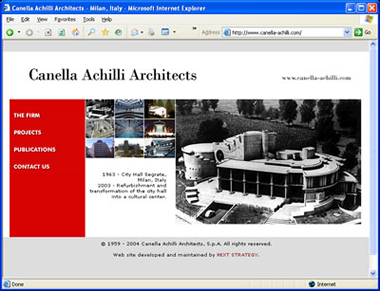 Screenshot of the Canella Achilli Architects homepage