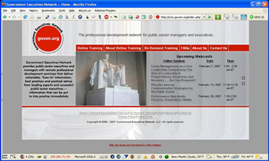 Screenshot of the Goven homepage