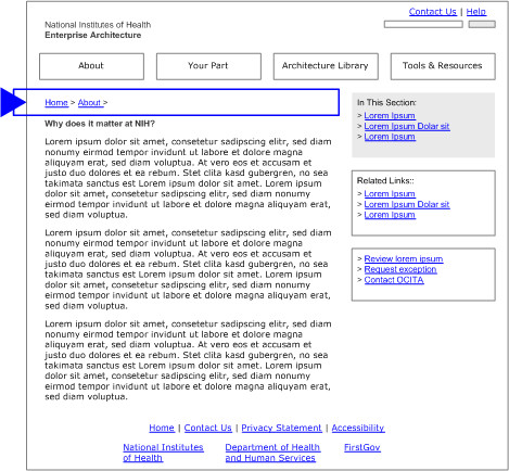 Wireframe: Breadcrumb