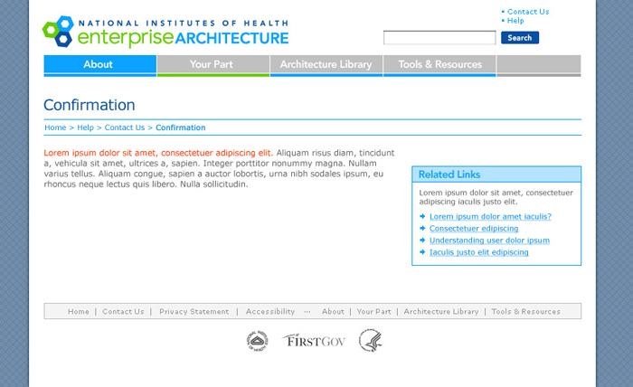 Confirmation page visual comp