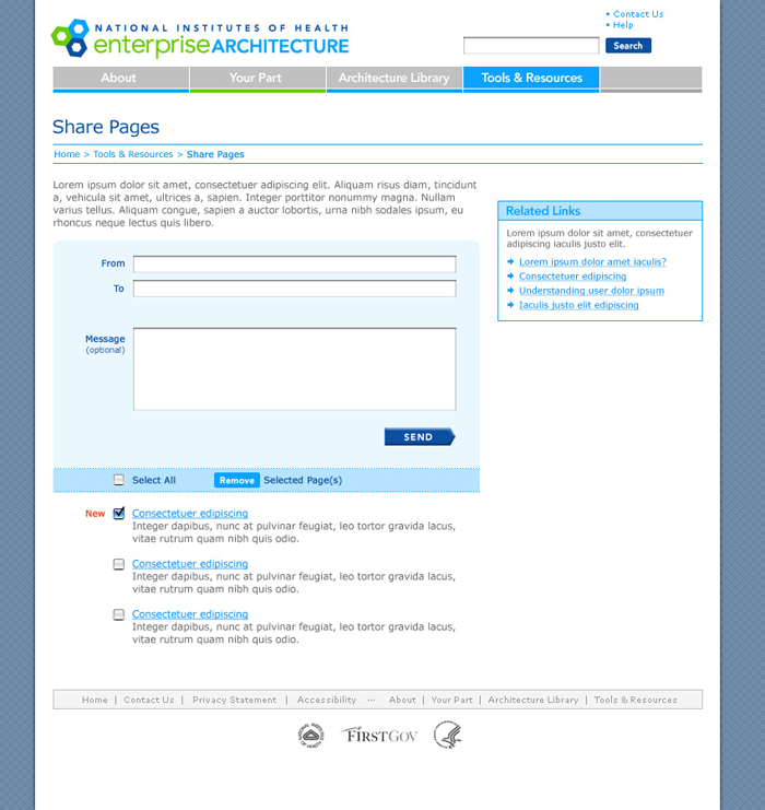 Share pages visual comp