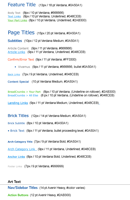 Illustrative of the site typography