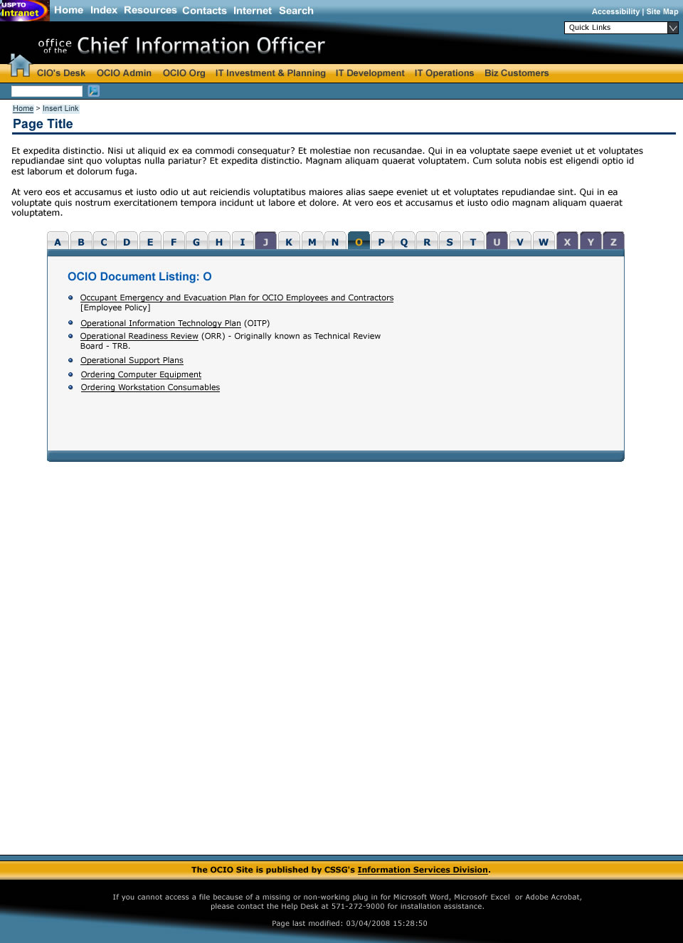 Mock-up of OCIO Document Collection